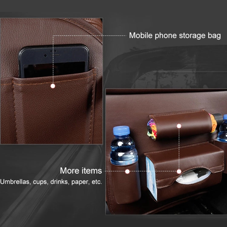 Multifunction Car Seat Pockets Folding Storage Bag (Brown)