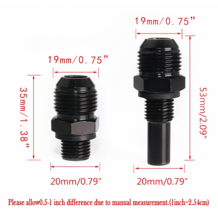 2 PCS Car Transmission Oil Cooler Adapters AN8-1/4NPS Threaded Joints