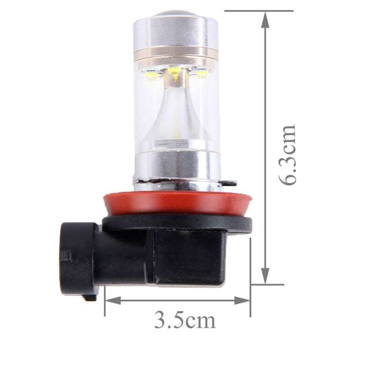 2 PCS H8/H11 30W 350 LM 6000K White Light 6 LED Car Fog Light Bulb, DC 12V