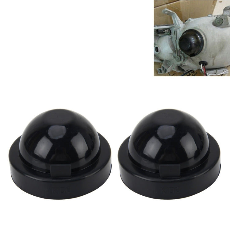 2 PCS K100 Universal Car LED Headlight HID Xenon Lamp Silicone Dust Cover Seal Caps Car Dust Cover Water-resistant Dustproof Sealing Headlamp Cover for Car Retrofit, Inner Diameter: 10cm