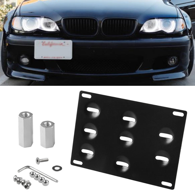 Car Front Bumper Tow Hook License Plate Mounting Bracket Holder for Mitsubishi Lancer-ex