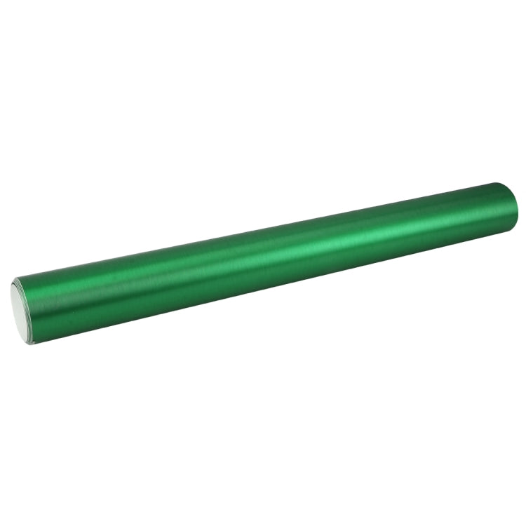 1.52 * 0.5m Water-resistant PVC Wire Drawing Brushed Chrome Vinyl Wrap Car Sticker Automobile Ice Film Stickers Car Styling Matte Brushed Car Wrap Vinyl Film (Green)