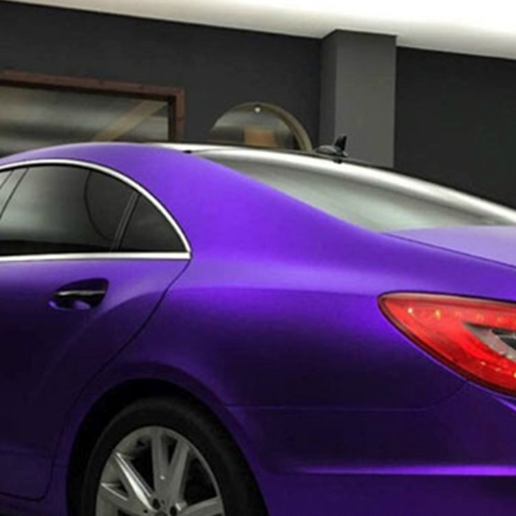 1.52 * 0.5m Water-resistant PVC Wire Drawing Brushed Chrome Vinyl Wrap Car Sticker Automobile Ice Film Stickers Car Styling Matte Brushed Car Wrap Vinyl Film (Purple)