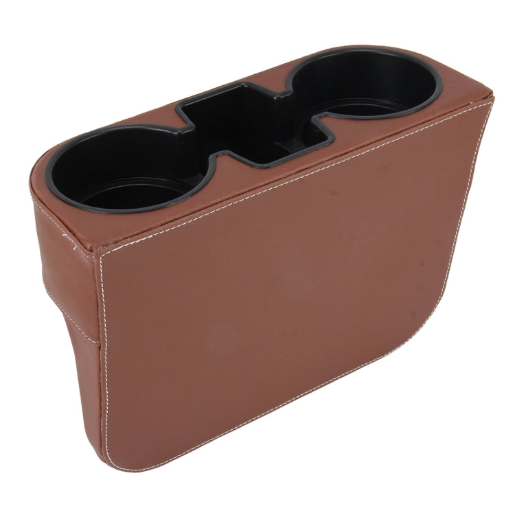 Car Seat Crevice Storage Box Cup Drink Holder Auto Pocket Stowing Tidying for Phone Pad Card Coin Case Car Accessories(Brown)