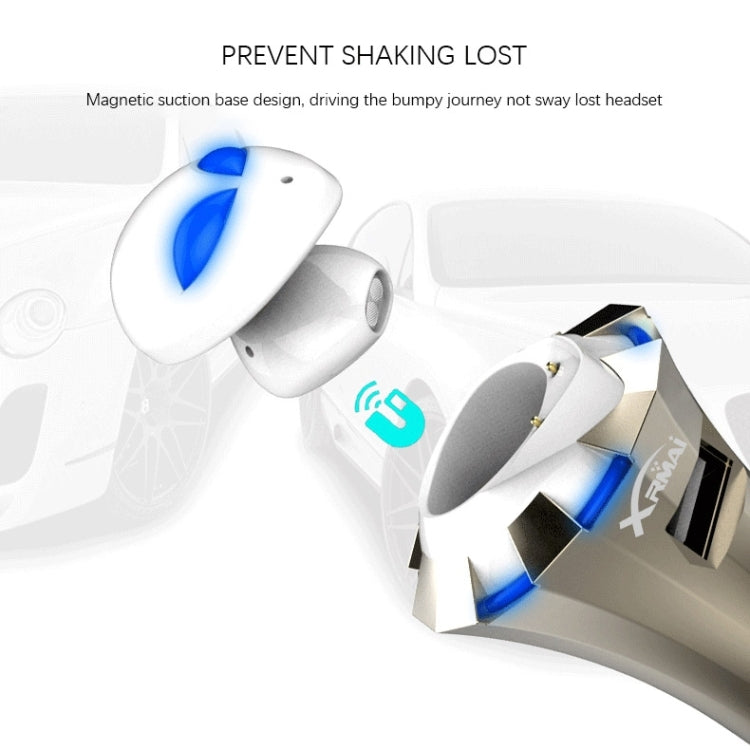 A8 3 in 1 Bluetooth Earphone & Safety Hammer & Car Charger, Support Hands-free Call & USB Quick Charger Function