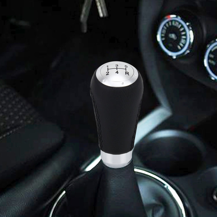 Universal Car Modified Shifter Black Leather Lever Manual 5-Speed Gear Shift Knob - Shift Knob by PMC TechLife | Online Shopping South Africa | PMC TechLife | Buy Now Pay Later Mobicred