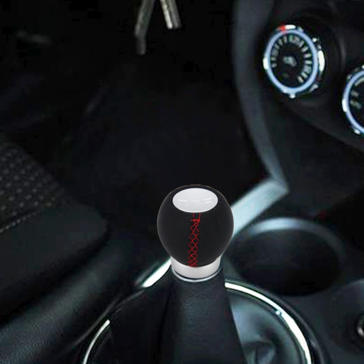 Universal Car Ball Shape Gear Shifter Lever Manual Automatic Black Leather Shift Knob Adapter - Shift Knob by PMC TechLife | Online Shopping South Africa | PMC TechLife | Buy Now Pay Later Mobicred