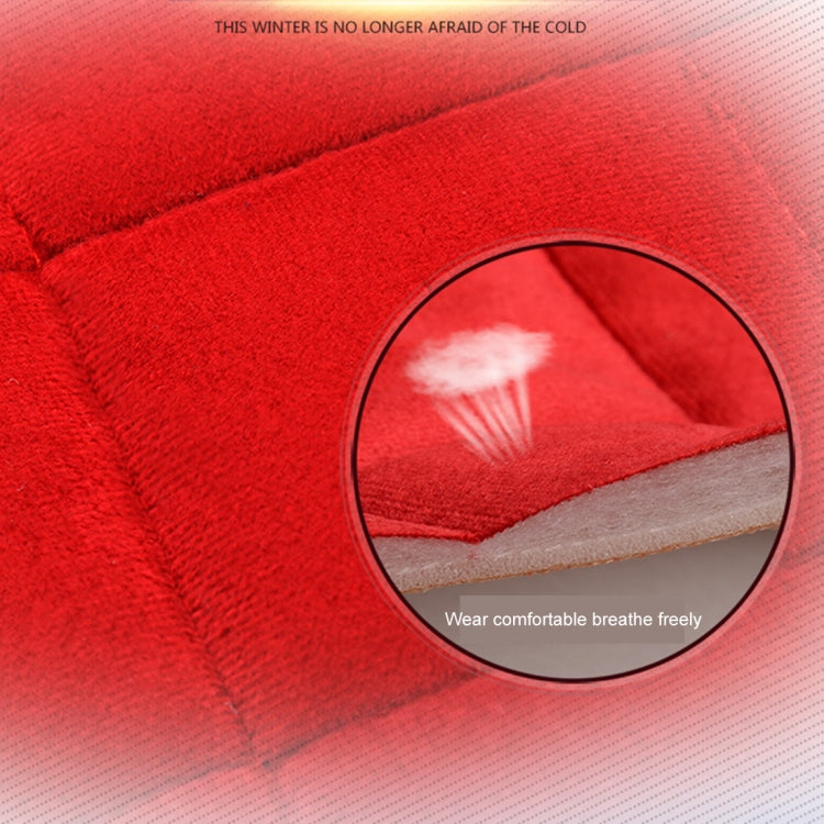 3 PCS / Set Warm Car Seat Cover Cushion Five Seats Universal Two Front Row Seat Covers and One Back Row Seat Cover Car Non-slip Chair Pad Warm Car Mats No Back Plush Cushion(Red)