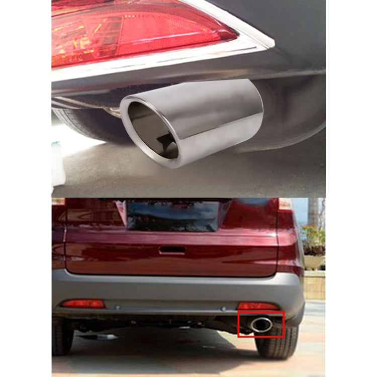 Car Styling Stainless Steel Exhaust Tail Muffler Tip Pipe for VW Volkswagen 1.6T Swept Volume(Silver)
