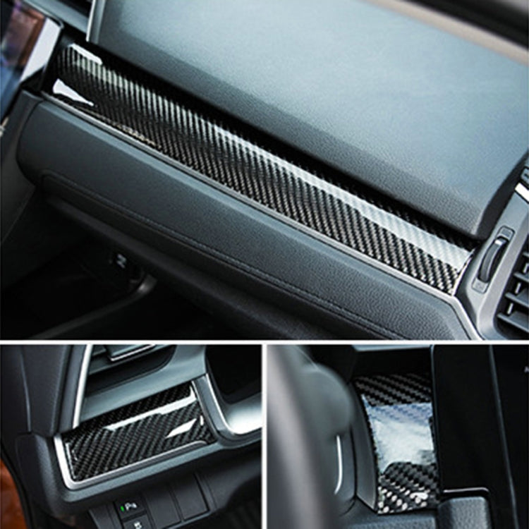 3 in 1 Carbon Fiber Central Control Gears Shift Panel Cover Trim Decals Decorative Sticker for Honda Civic 10th Gen 2016-2019, Left Driving - Car Interior Mouldings by PMC TechLife | Online Shopping South Africa | PMC TechLife | Buy Now Pay Later Mobicred