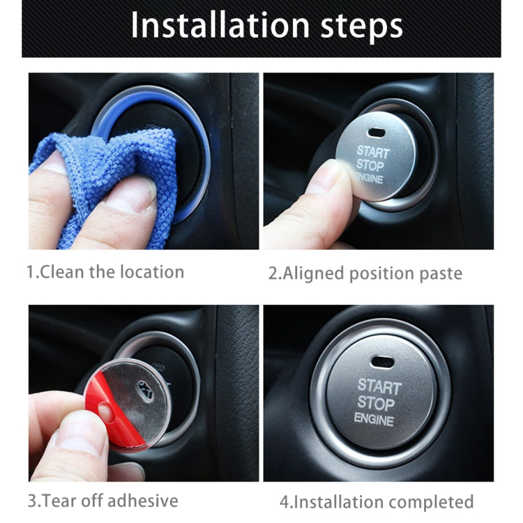 3D Aluminum Alloy Engine Start Stop Push Button Cover Trim Decorative Sticker for Mazda CX4 / CX5 / Axela / ATENZA(Silver)