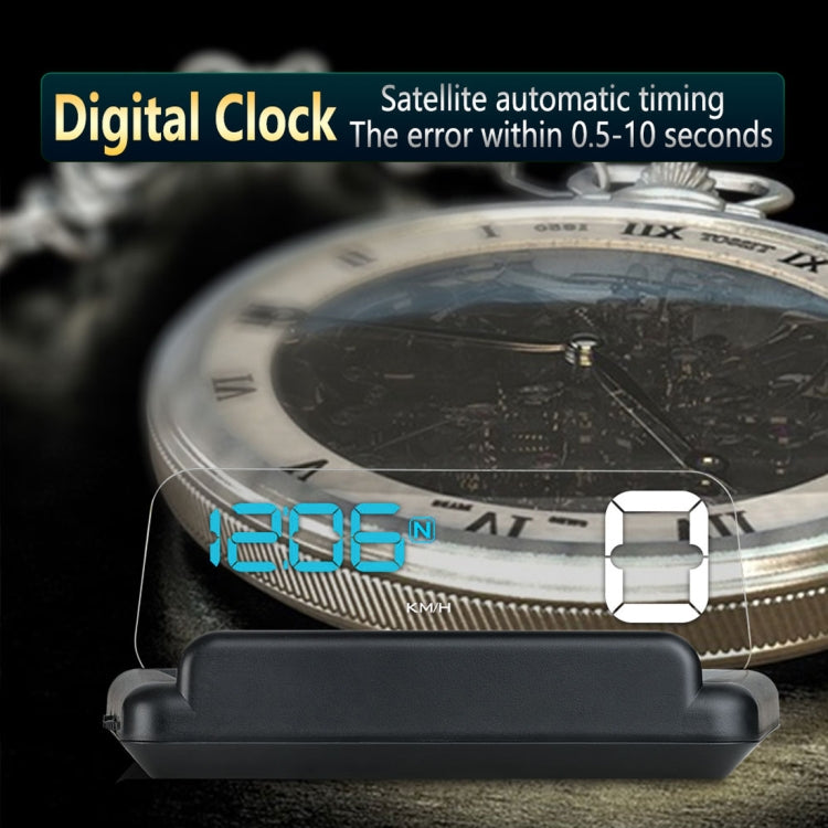 T900 Car GPS HUD Virtual HD Reflection Board Head-up Display, Speed & Driving Distance / Time Display, Over Speed & Voltage & Low Voltage Alarm, Fatigue Driving