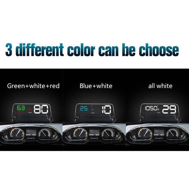 T900 Car GPS HUD Virtual HD Reflection Board Head-up Display, Speed & Driving Distance / Time Display, Over Speed & Voltage & Low Voltage Alarm, Fatigue Driving(White)