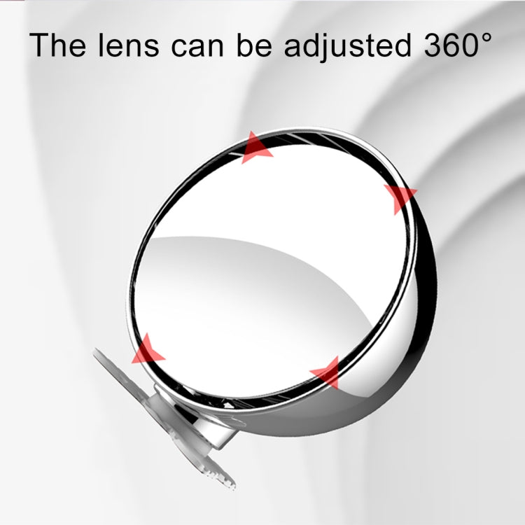 3R-044 Auxiliary Rear View Mirror Car Adjustable Blind Spot Mirror Wide Angle Auxiliary Rear View Side Mirror(Silver)