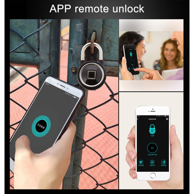 Waterproof Intelligent Bluetooth Fingerprint Padlock Remote Unlocking for iOS / Android(Silver) - Padlocks by PMC Jewellery | Online Shopping South Africa | PMC Jewellery | Buy Now Pay Later Mobicred