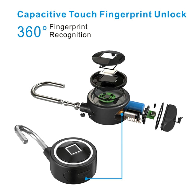 Waterproof Intelligent Bluetooth Fingerprint Padlock Remote Unlocking for iOS / Android(Silver) - Padlocks by PMC Jewellery | Online Shopping South Africa | PMC Jewellery | Buy Now Pay Later Mobicred