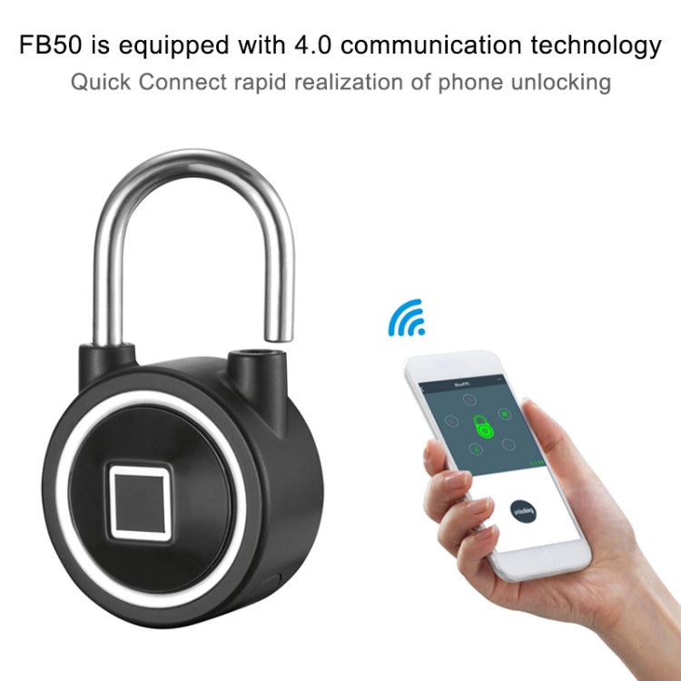Waterproof Intelligent Bluetooth Fingerprint Padlock Remote Unlocking for iOS / Android(Silver) - Padlocks by PMC Jewellery | Online Shopping South Africa | PMC Jewellery | Buy Now Pay Later Mobicred