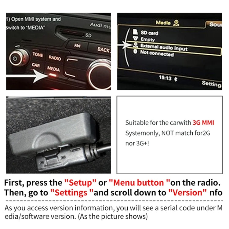 Car MMI 3G AMI Bluetooth Audio Cable Wiring Harness for Audi Q5 A5 A7 R7 S5 Q7 A6L A8L A4L - DIY Cables by PMC Jewellery | Online Shopping South Africa | PMC Jewellery | Buy Now Pay Later Mobicred