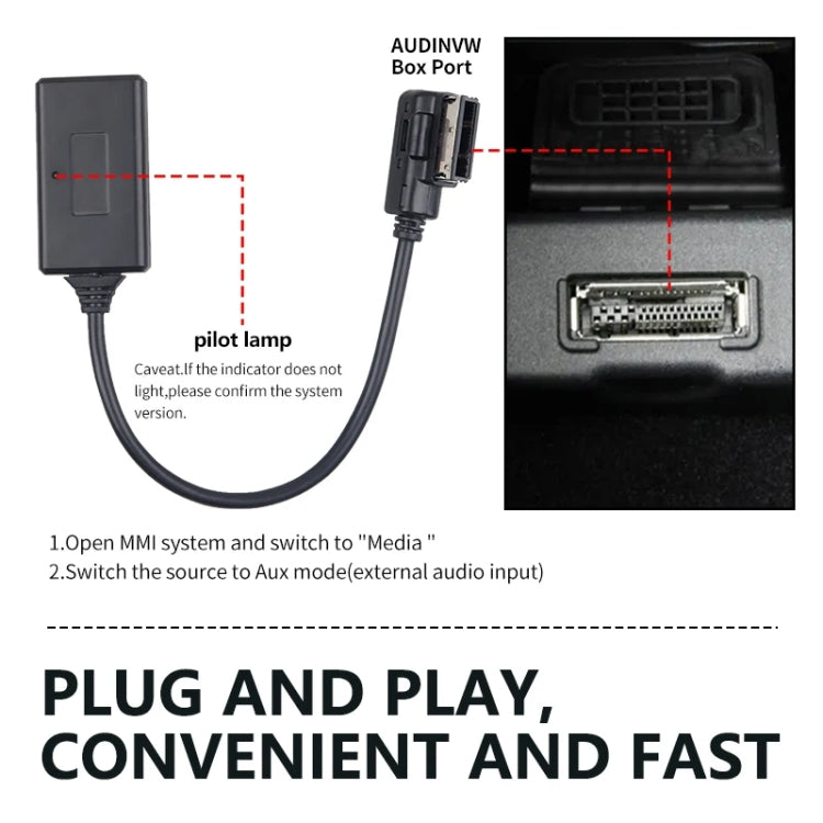 Car MMI 3G AMI Bluetooth Audio Cable Wiring Harness for Audi Q5 A5 A7 R7 S5 Q7 A6L A8L A4L - DIY Cables by PMC Jewellery | Online Shopping South Africa | PMC Jewellery | Buy Now Pay Later Mobicred