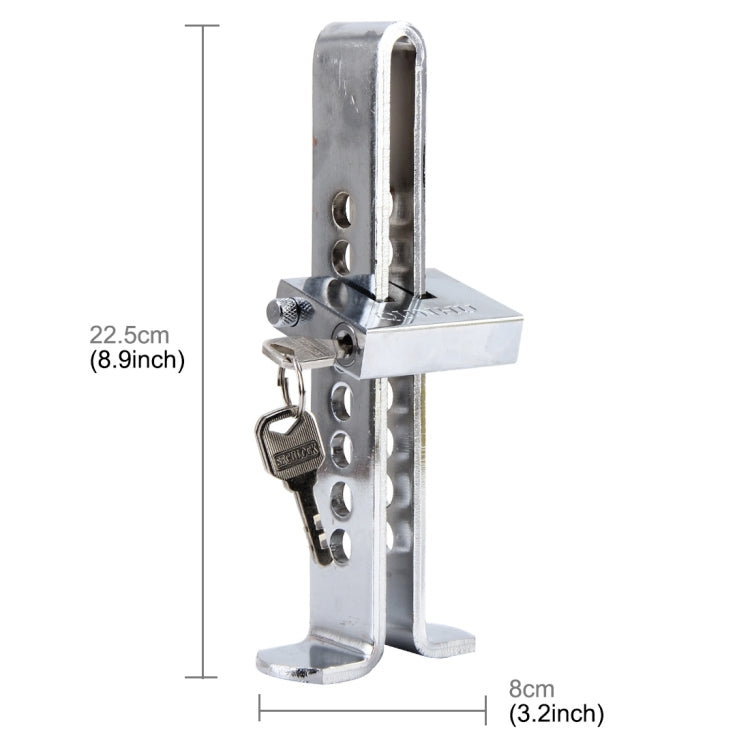 Car Auto Stainless Steel Anti-theft Clutch Lock Car Brake Safety Lock Tool Accelerator Pedal Lock with Keys Suitable for Clutch Height Under 22.5cm