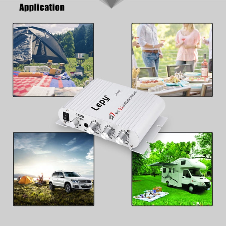 Car 2.1CH HIFI Subwoofer Amplifier Audio, Support MP3(Silver) - by PMC TechLife | Online Shopping South Africa | PMC TechLife | Buy Now Pay Later Mobicred