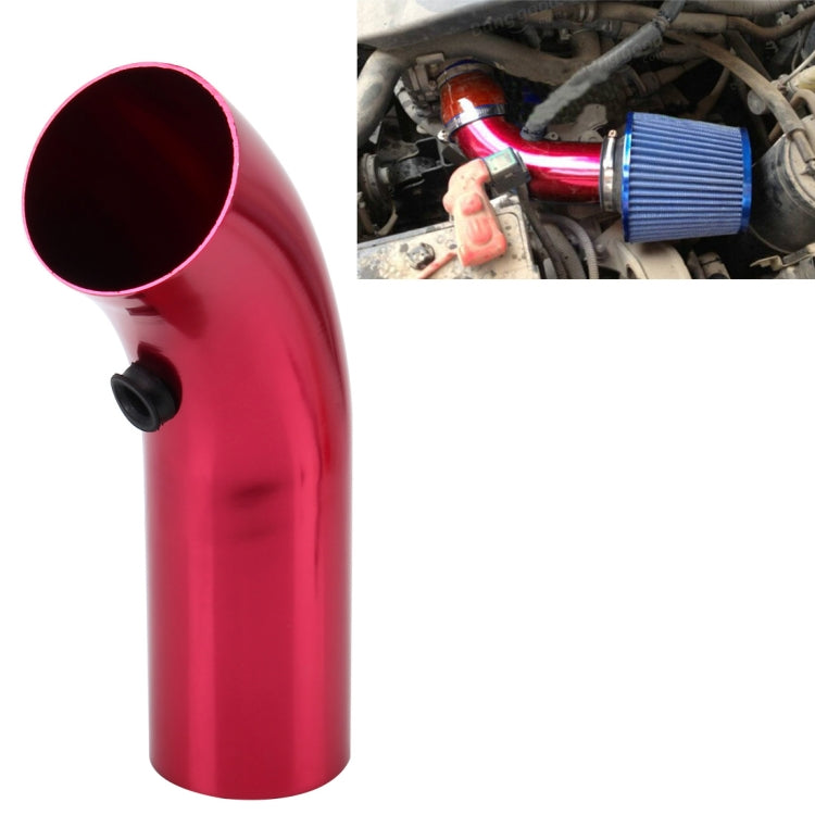 Universal Air Intake Pipe Super Power Flow Air Intakes Short Cold Racing Aluminium Air Intake Pipe Hose with Cone Filter Kit System (Red)