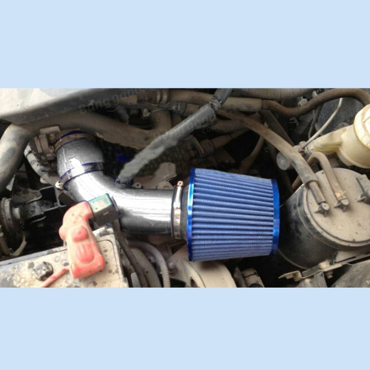 Universal Air Intake Pipe Super Power Flow Air Intakes Short Cold Racing Aluminium Air Intake Pipe Hose with Cone Filter Kit System (Silver) - Air Intake System by PMC TechLife | Online Shopping South Africa | PMC TechLife | Buy Now Pay Later Mobicred