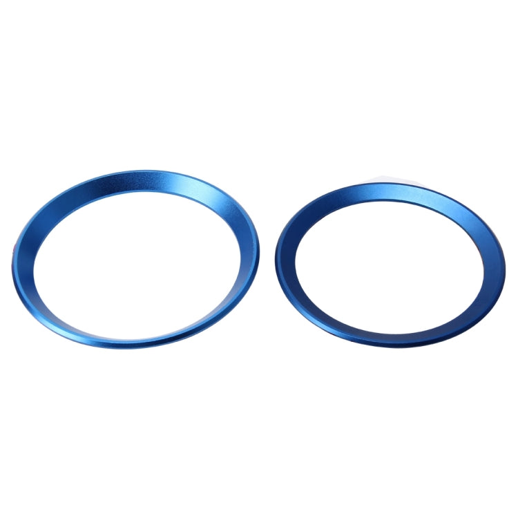 2 PCS/Set Zinc Alloy Steering Wheel Decoration Ring Sticker Logo Car Styling Modification Car Front Logo Ring Decoration Rear Cover Trim Hood Emblem Rings for BMW 3 Series(Blue)