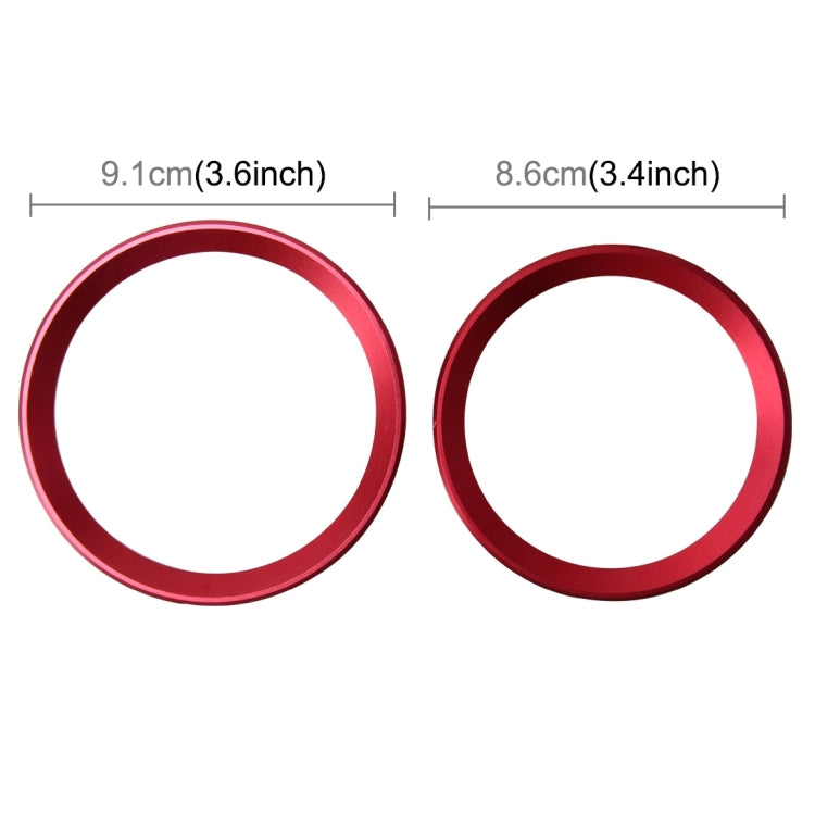 2 PCS/Set Zinc Alloy Steering Wheel Decoration Ring Sticker Logo Car Styling Modification Car Front Logo Ring Decoration Rear Cover Trim Hood Emblem Rings for BMW 3 Series(Red)