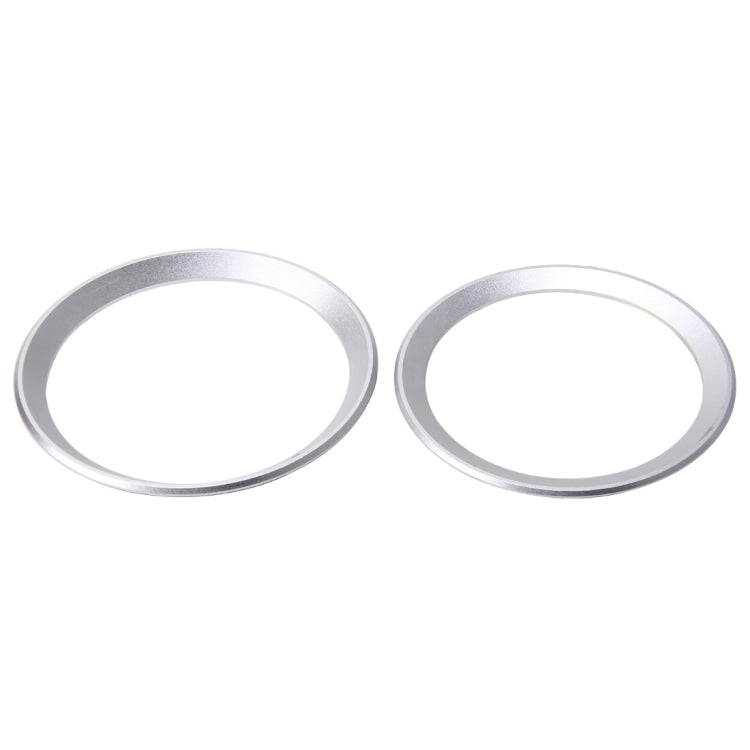 2 PCS/Set Zinc Alloy Steering Wheel Decoration Ring Sticker Logo Car Styling Modification Car Front Logo Ring Decoration Rear Cover Trim Hood Emblem Rings for BMW 3 Series(Silver)