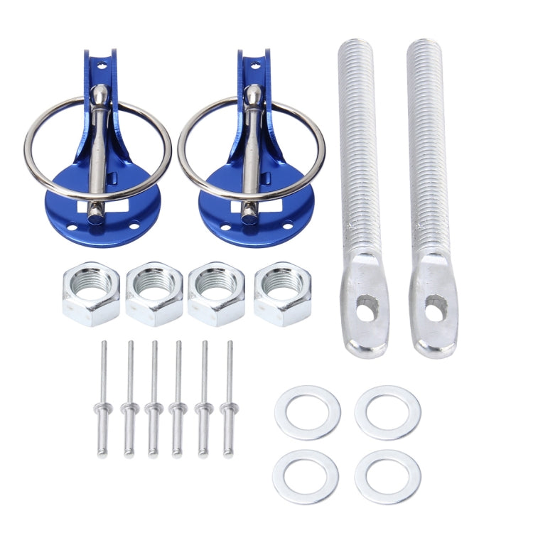 A Pair Universal Automobile Engine Cover Lock Carbon Fiber Hood Lock Car Modification Cover Lock Pull-type Engine Cover Lock Mount Bonnet Hood Pins Lock for Car Modification(Blue) - Locks & Hasps by PMC TechLife | Online Shopping South Africa | PMC TechLife | Buy Now Pay Later Mobicred