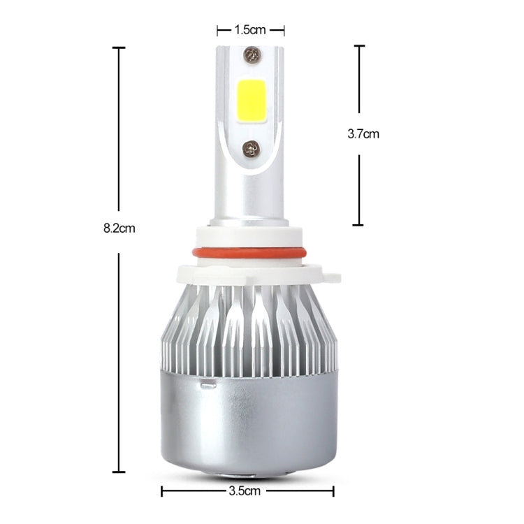 2 PCS 9006 18W 1800 LM 8000K IP68 Casnbus Constant Current Car LED Headlight with 2 COB Lamps, DC 9-36V(Ice Blue Light)