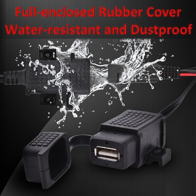 Motorcycle 5V 2.1A Waterproof USB Charger Kit SAE to USB Adapter, with Extension Harness - Battery Charger by PMC TechLife | Online Shopping South Africa | PMC TechLife | Buy Now Pay Later Mobicred