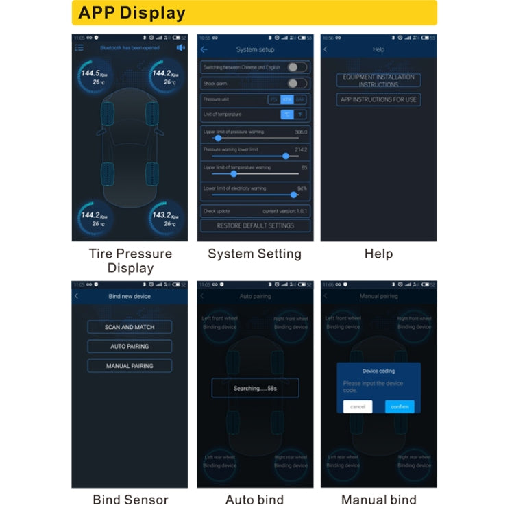 V11B Car Smart Multi-functional Tire Air Pressure Inflator Gauge Vehicle Tester Inflation Monitoring, Support Bluetooth 4.0 - Tire Pressure Gauges by PMC TechLife | Online Shopping South Africa | PMC TechLife | Buy Now Pay Later Mobicred
