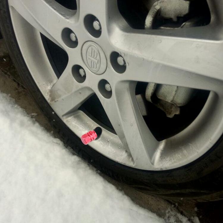 4PCS SA Metal Plated Hexagon Shape Universal Tire Valve Stem Cap(Red) - free shipping - PMC TechLife - Order now!