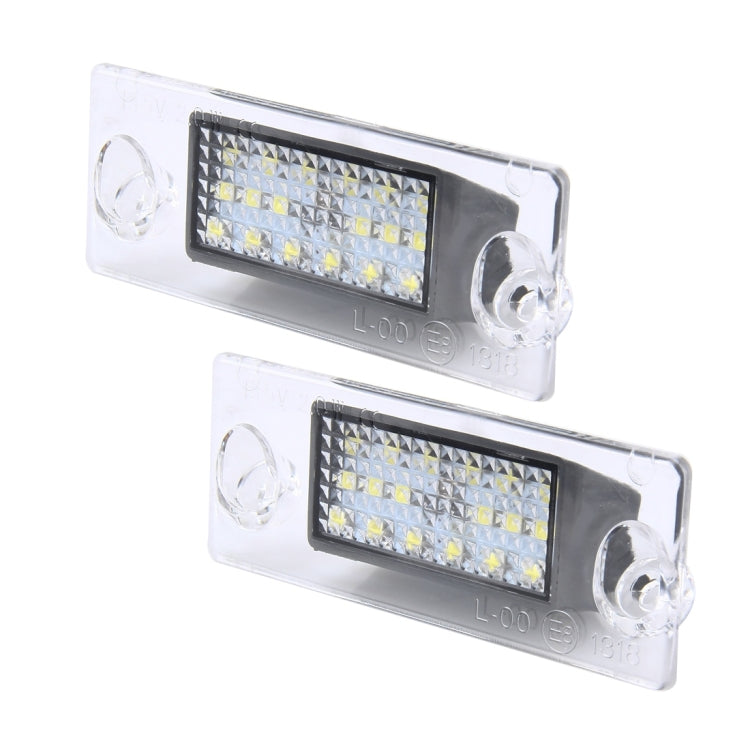 2 PCS License Plate Light with 18 SMD-3528 Lamps for Audi���2W 120LM, DC12V (White Light)