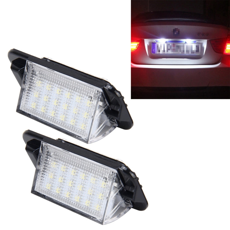 2 PCS License Plate Light with 18 SMD-3528 Lamps for BMW E36(1992-1998)���2W 120LM,6000K, DC12V (White Light)