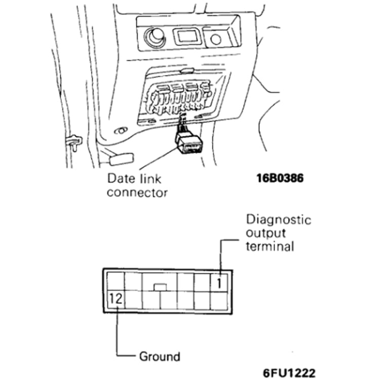 12 Pin to 16 Pin OBDII Diagnostic Cable for Mitsubishi - Cables & Connectors by PMC TechLife | Online Shopping South Africa | PMC TechLife | Buy Now Pay Later Mobicred