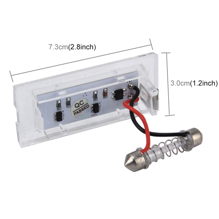 2 PCS License Plate Light with 18 SMD-3528 Lamps for BMW E53(X5),2W 120LM,6000K, DC12V (White Light)