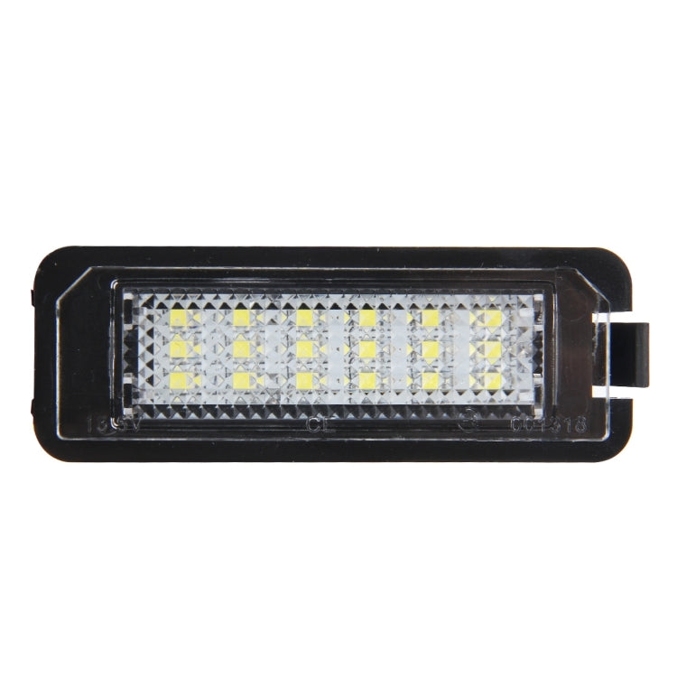 2 PCS License Plate Light with 18 SMD-3528 Lamps for Volkswagen,2W 120LM,6000K, DC12V(White Light)