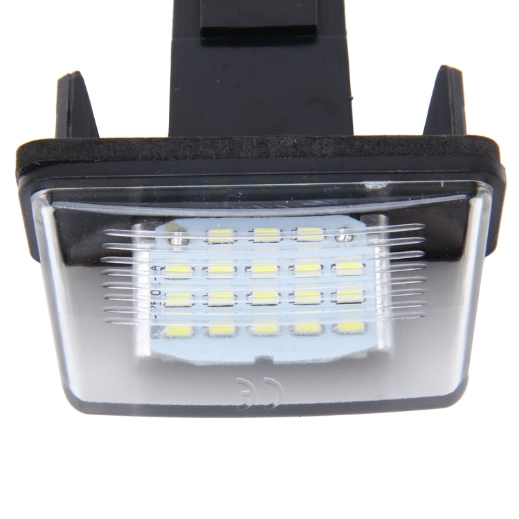 2 PCS License Plate Light with 24 SMD-3528 Lamps for Peugeot Citroen(White Light)