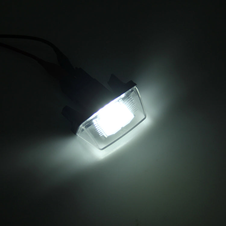 2 PCS License Plate Light with 24 SMD-3528 Lamps for Peugeot Citroen(White Light)