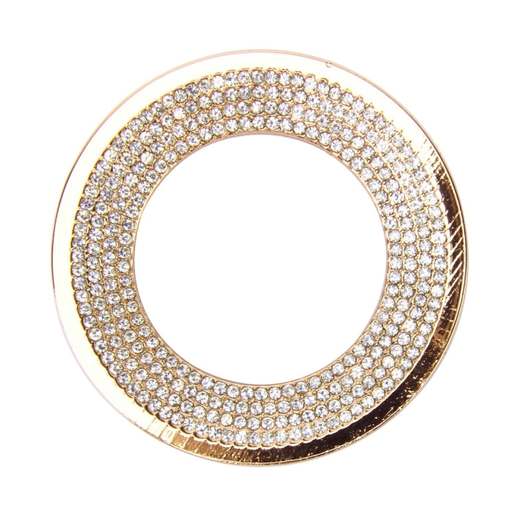 Car Aluminum Steering Wheel Decoration Ring with Diamonds For Volkswagen(Gold)