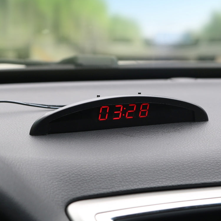 2 in 1 Car LED Digital Display Thermometer Clock(Red) - Clocks & Car Meters by PMC TechLife | Online Shopping South Africa | PMC TechLife | Buy Now Pay Later Mobicred