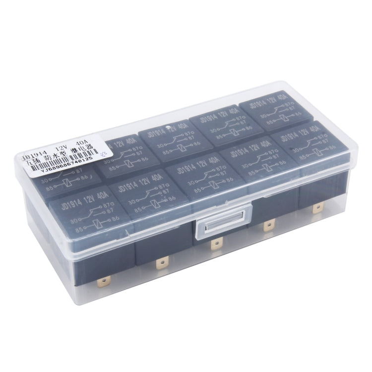 10 PCS JD-1914 40 AMP 12V Waterproof Car Auto Five Plugs Relay - Relays by PMC TechLife | Online Shopping South Africa | PMC TechLife | Buy Now Pay Later Mobicred