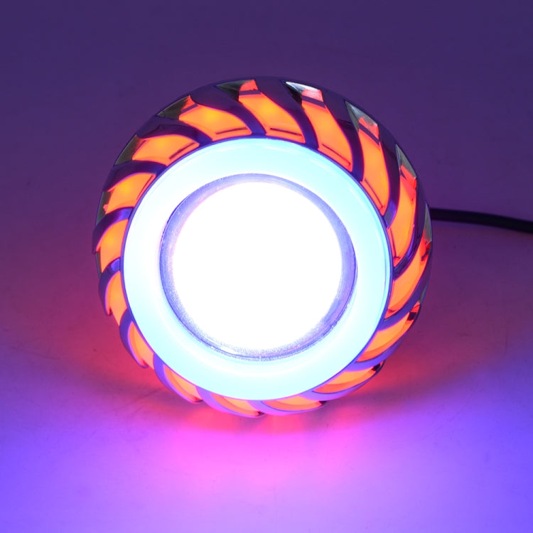 Motorcycle 30W DC 12V-85V LED Headlight Lens Built-in Whirlwind Double Aperture Angle Eyes + Devil Eye(Red Light) - Headlights by PMC Jewellery | Online Shopping South Africa | PMC Jewellery | Buy Now Pay Later Mobicred