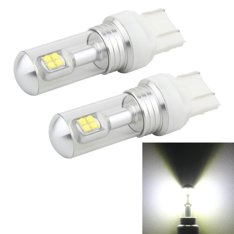 2 PCS 7443 40W 800 LM 6000K Car Brake Light with 8 Lamps, DC 12V(White Light)