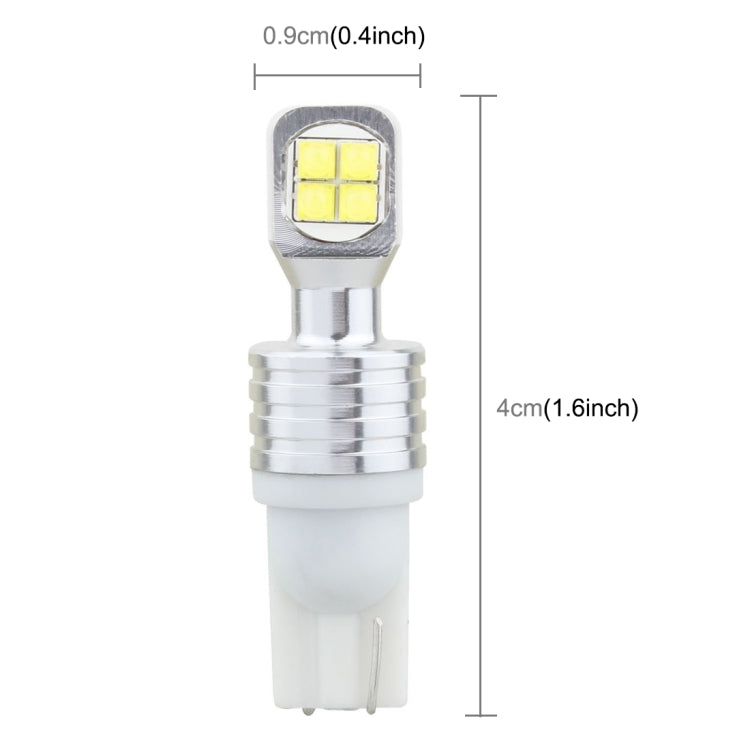 2 PCS T10 40W 800 LM 6000K Car Clearance Light Reading Light License Light with 8 Lamp, DC 12V(White Light)