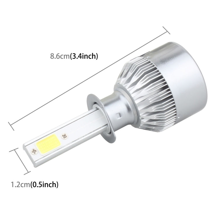 2 PCS H1 18W 1800 LM 6000K IP68 Canbus Constant Current Car LED Headlight with 2 COB Lamps, DC 9-36V(White Light)