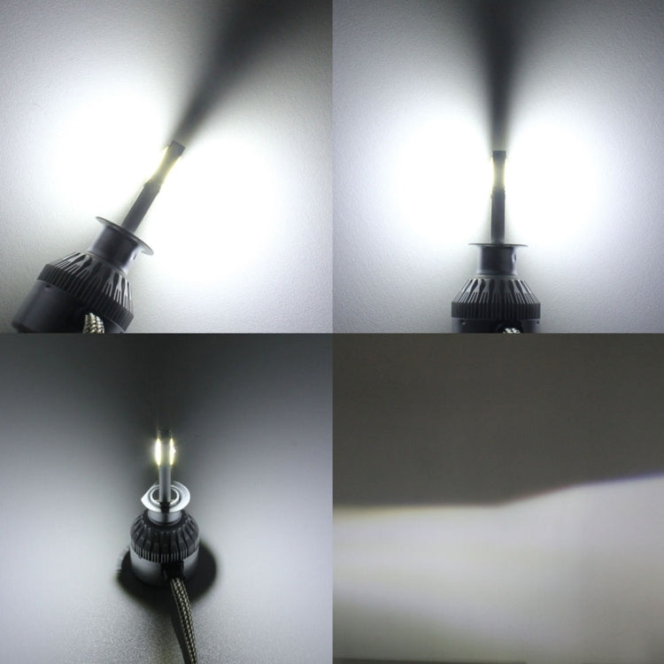 2 PCS H1 18W 1800 LM 6000K IP68 Canbus Constant Current Car LED Headlight with 2 COB Lamps, DC 9-36V(White Light)